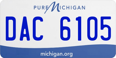 MI license plate DAC6105