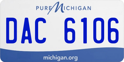 MI license plate DAC6106