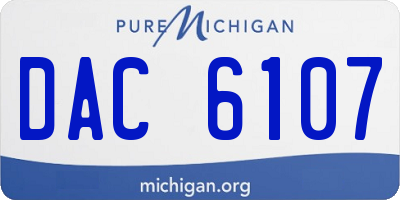 MI license plate DAC6107