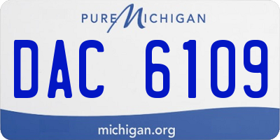 MI license plate DAC6109