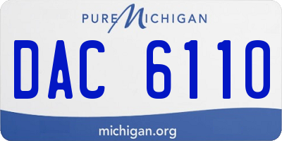 MI license plate DAC6110