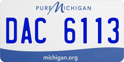 MI license plate DAC6113