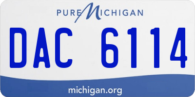 MI license plate DAC6114