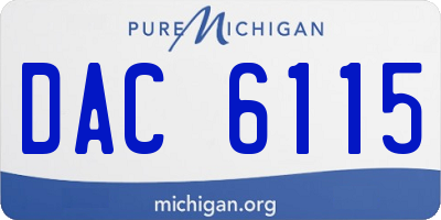 MI license plate DAC6115