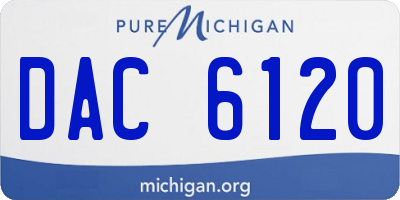 MI license plate DAC6120