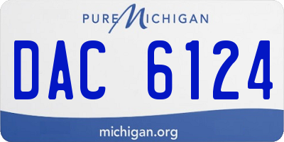 MI license plate DAC6124