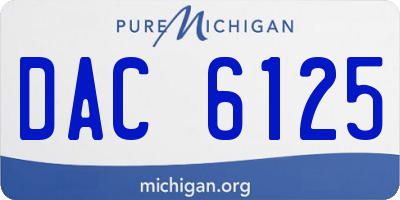 MI license plate DAC6125