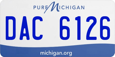 MI license plate DAC6126