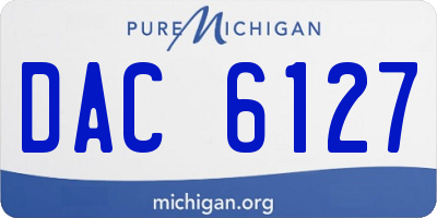 MI license plate DAC6127