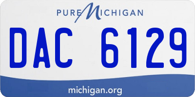 MI license plate DAC6129