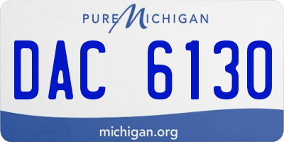 MI license plate DAC6130