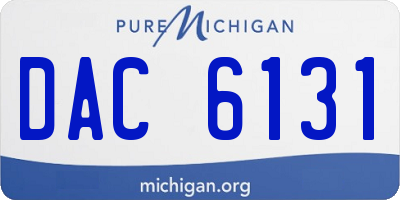 MI license plate DAC6131
