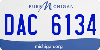 MI license plate DAC6134