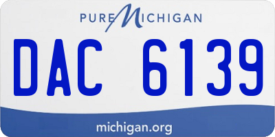 MI license plate DAC6139