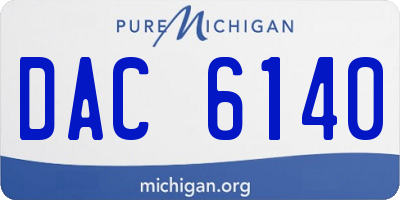 MI license plate DAC6140