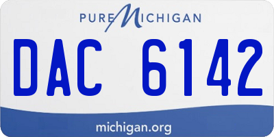 MI license plate DAC6142
