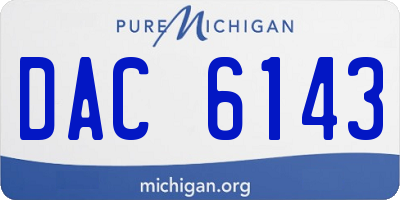 MI license plate DAC6143
