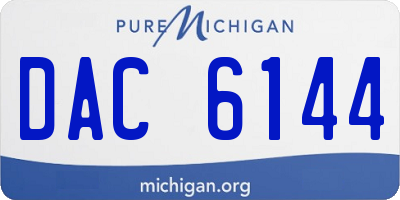 MI license plate DAC6144