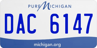 MI license plate DAC6147
