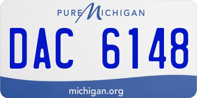 MI license plate DAC6148