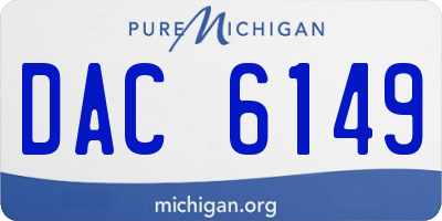 MI license plate DAC6149