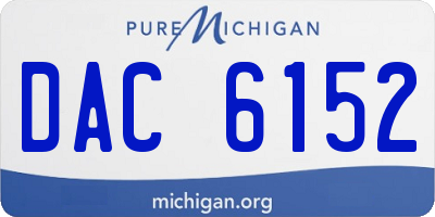 MI license plate DAC6152