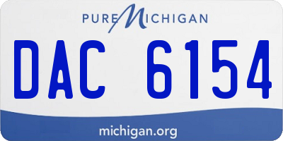 MI license plate DAC6154