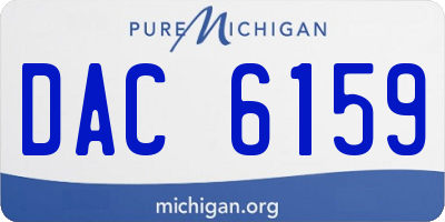 MI license plate DAC6159