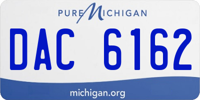 MI license plate DAC6162