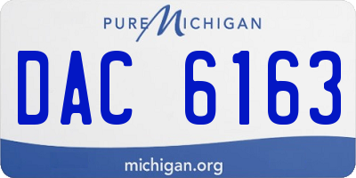 MI license plate DAC6163