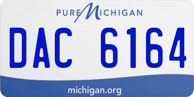 MI license plate DAC6164