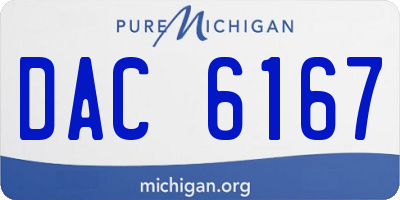MI license plate DAC6167