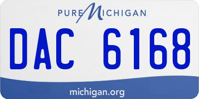 MI license plate DAC6168