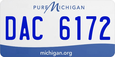 MI license plate DAC6172