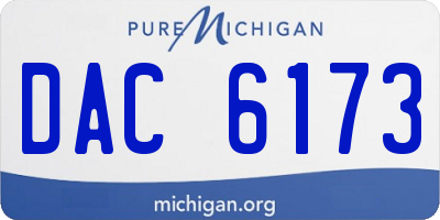 MI license plate DAC6173