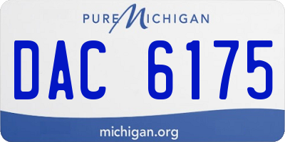 MI license plate DAC6175