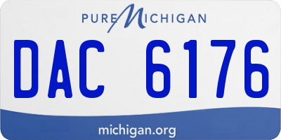 MI license plate DAC6176