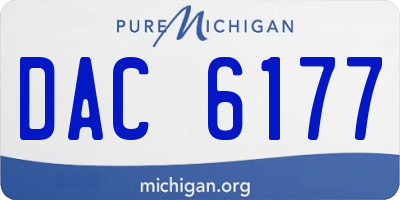 MI license plate DAC6177