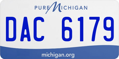 MI license plate DAC6179