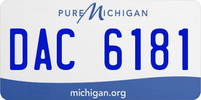MI license plate DAC6181