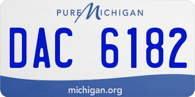 MI license plate DAC6182