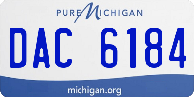 MI license plate DAC6184