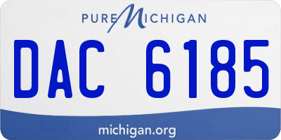 MI license plate DAC6185