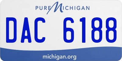 MI license plate DAC6188
