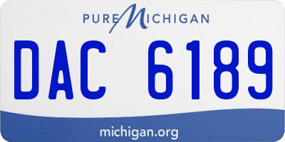 MI license plate DAC6189
