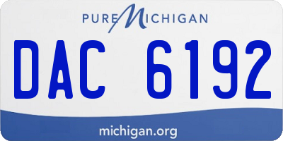 MI license plate DAC6192