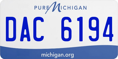 MI license plate DAC6194