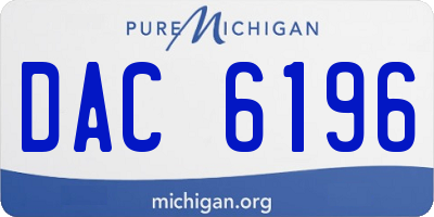 MI license plate DAC6196