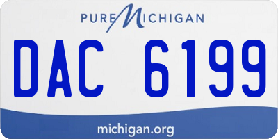 MI license plate DAC6199