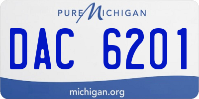 MI license plate DAC6201